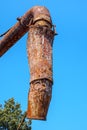 Old rusty system water alimentation for steam locomotive