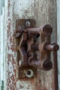 Old rusty table vises for handwork on metal Royalty Free Stock Photo