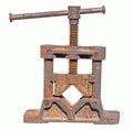 Old rusty table vises for handwork on metal and wood on white Royalty Free Stock Photo