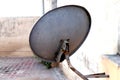 Old rusty television antenna image, satellite dish image Royalty Free Stock Photo