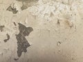 Old, rusty texture. peeling white paint peels from old age on corroded metal. retro background. white paint peeling off metal base Royalty Free Stock Photo