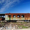 Old rusty train cars