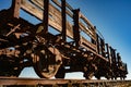 Old and rusty train wagons in a sunny day Royalty Free Stock Photo