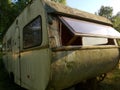 old rusty travel trailer. camper van, caravan