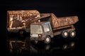 Old rusty truck metal toy Royalty Free Stock Photo