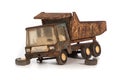 Old rusty truck metal toy Royalty Free Stock Photo