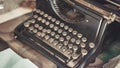 Old Rusty Typewriter On Wooden Table Royalty Free Stock Photo