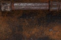 Old rusty valve pipes on rusty metal wall background Royalty Free Stock Photo