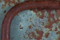 Old rusty valve pipes on rusty metal wall background Royalty Free Stock Photo