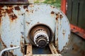 Old rusty vents on the roof of an abandoned building.Rust Royalty Free Stock Photo