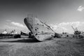 Old rusty vessels in a Scrap yard Royalty Free Stock Photo