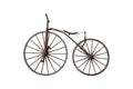 Old rusty vintage bicycle isolated