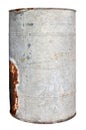 Old  rusty vintage metal  can for  kerosene and gasoline  isolated Royalty Free Stock Photo