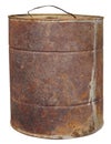 Old  rusty vintage metal can for  kerosene and gasoline  isolated Royalty Free Stock Photo