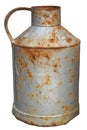 Old  rusty vintage metal can for motor oil  isolated Royalty Free Stock Photo