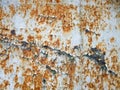 Old rusty wall. Corrosion surface in detail. Metal texture background