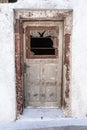 Old rusty warn door of Santorini house, Greece Royalty Free Stock Photo