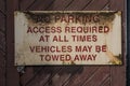 Old rusty warning sign - no parking