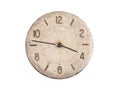 old rusty watch dial isolated on white Royalty Free Stock Photo