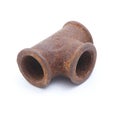 Old rusty water pipes adapter. Royalty Free Stock Photo
