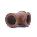 Old rusty water pipes adapter. Royalty Free Stock Photo