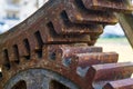 Old rusty waterwheel. Detail of the gears Royalty Free Stock Photo