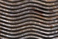 Old, rusty, wavy metal surface. Background image, texture. steampunk