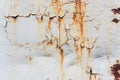 Old rusty white metal. The rust on metal background. Grunge wall background.