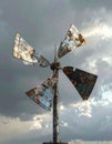 Old Rusty Windmill Against Storm Clouds Royalty Free Stock Photo