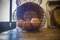 Old rusty wire egg cup Royalty Free Stock Photo