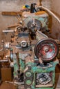 Old working lathe in production Royalty Free Stock Photo