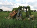 Wreck crawler dozer cover with ivy was leave in the field