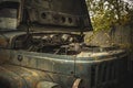 Old rusty wrecked car or truck Royalty Free Stock Photo