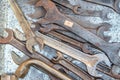 Old rusty wrenches