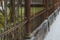 Old, rusty wrought iron fence Royalty Free Stock Photo