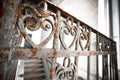 An old rusty wrought-iron railing Royalty Free Stock Photo