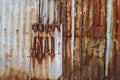 Old rusty zinc wall Royalty Free Stock Photo
