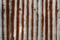 Old rusty zinc wave ceiling tile