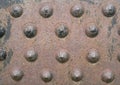 Old rusy Iron plate with rivots Royalty Free Stock Photo