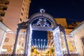 Old 1840s Decorated gate at Christmas time in Follonica, Italy Royalty Free Stock Photo