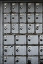 Old safety deposit boxes in disuse Royalty Free Stock Photo