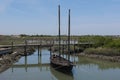 Old Sail Boat Docked on the River