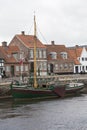 Traditional sailboat in danish village