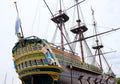 Old sail ship in amsterdam harbour Royalty Free Stock Photo