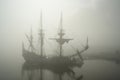 Old Sail Ship (Pirate?) In The Fog