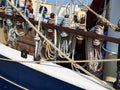 Old sailing boat sails and rigging Royalty Free Stock Photo