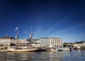 Old sailing boats in helsinki city harbor port finland Royalty Free Stock Photo