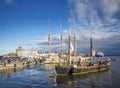 Old sailing boats in helsinki city harbor port finland Royalty Free Stock Photo