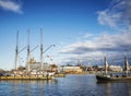 Old sailing boats in helsinki city harbor port finland