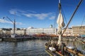 Old sailing boats in helsinki city harbor port finland Royalty Free Stock Photo